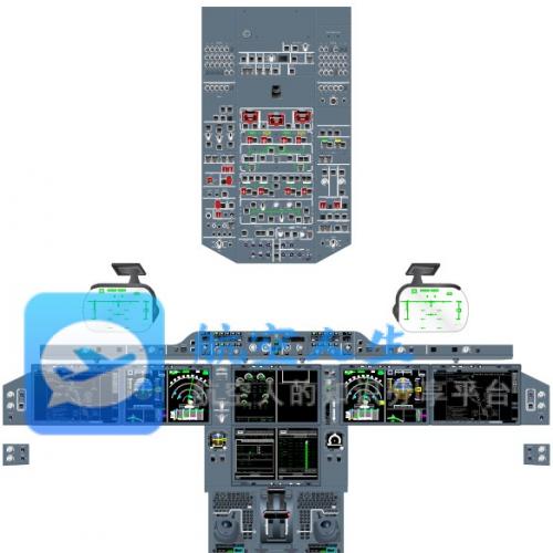 空客A350驾驶舱挂图 飞行训练矢量电子版挂图