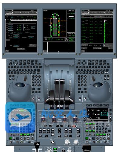 空客A380驾驶舱挂图 飞行训练矢量电子版挂图