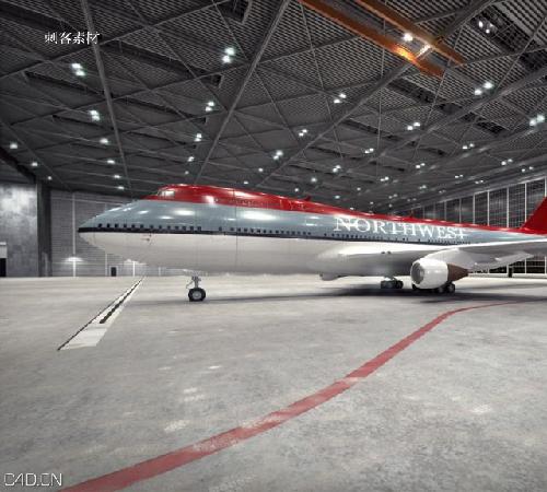 波音747客机C4D飞机模型 3D/工程设计渲染设计素材\源文件