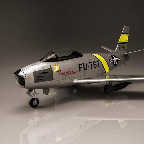 F-86佩刀式喷气飞机 3D模型