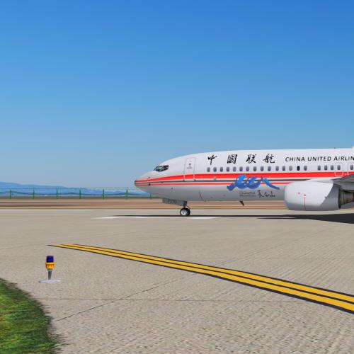 ZIBO737-800中国联合航空长白山号彩绘  虚拟产品不支持退换货