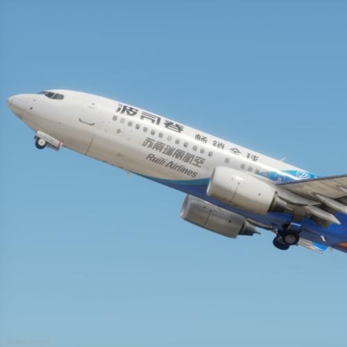 瑞丽航空波司登彩绘广告机 适用于zibo738