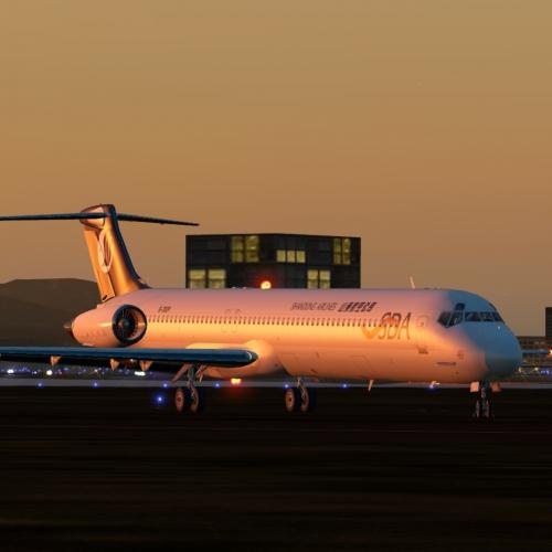 XPLC-山东航空虚拟麦克唐那道格拉斯MD80涂装，现实机型为庞巴迪CRJ200型客机【made by LC】（有做出坠毁后的特效）