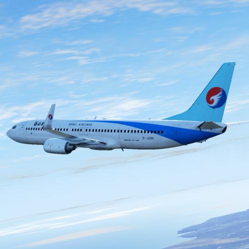 XPLC-Hebei Airlines B-6299 河北航空波音B737-800标准涂装（支持zibo738）【河北航空涂装重制版，已购买过第一版本的客户添加本人微信可免费领取本重制版涂装】