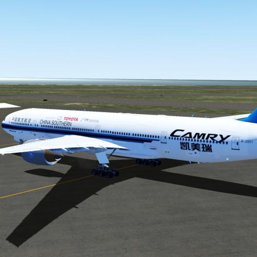 【仅限xpm默认777使用】XPLC-CHINA SOUTHERN CAMRY b-2051 中国南方航空凯美瑞波音777广告机涂装