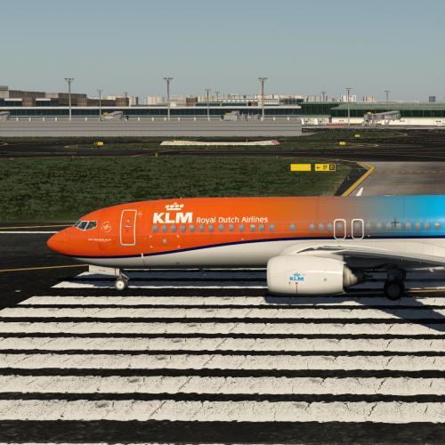 荷兰皇家航空 ZIBO738 蓝橙色涂装